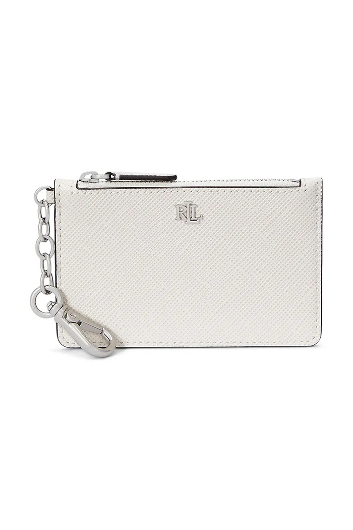 Lauren Ralph Lauren portfel skórzany skóra licowa biały 432966789