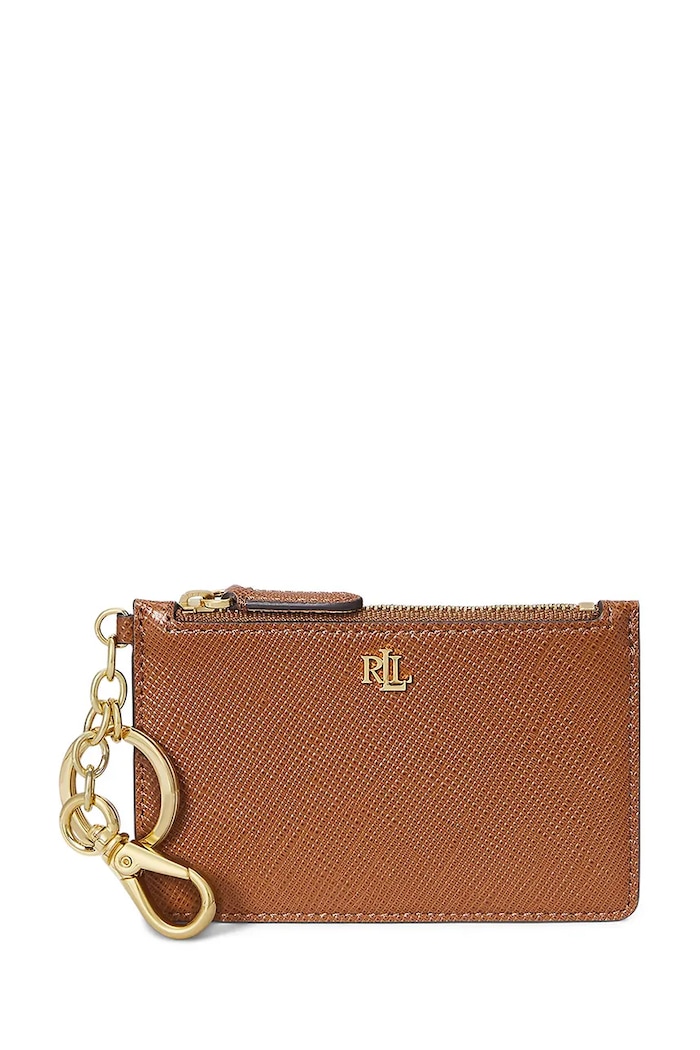 Kožená peněženka Lauren Ralph Lauren přírodní kůže hnědá 432966789