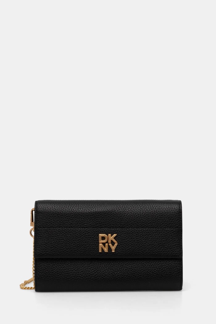 Δερμάτινο πορτοφόλι Dkny λείο δέρμα μαύρο R445AI72