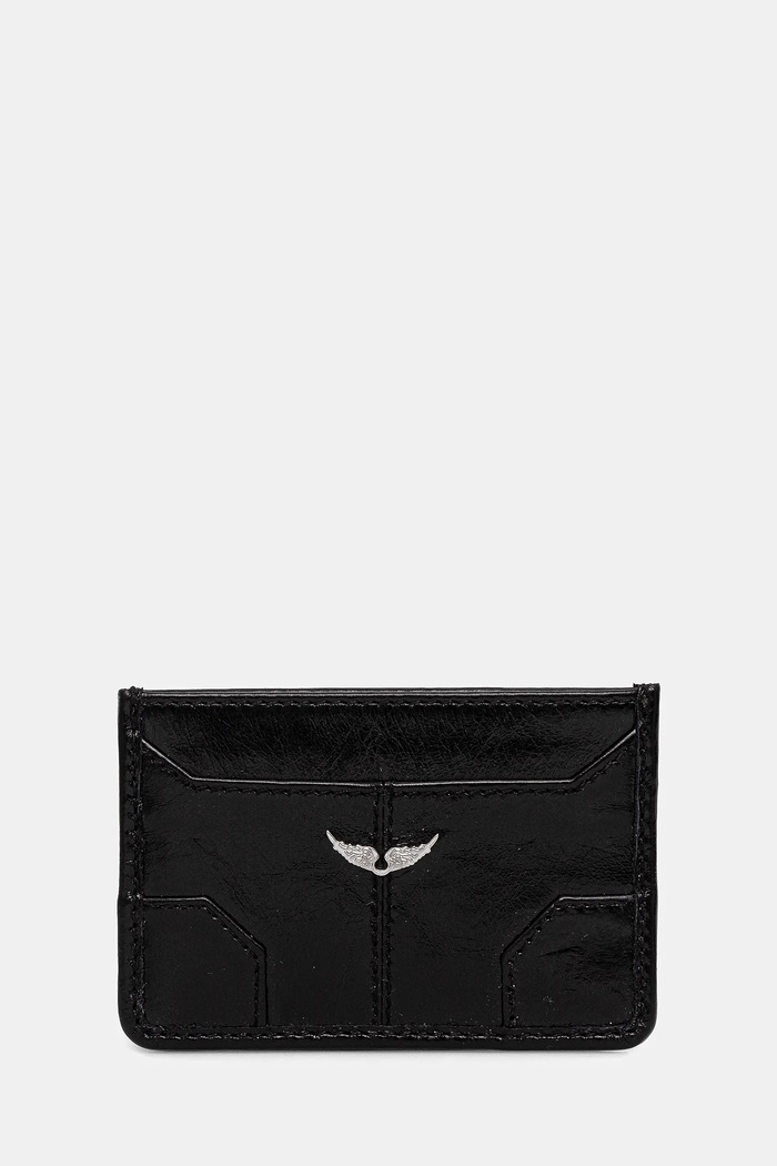 Δερμάτινη θήκη για κάρτες ZADIG&VOLTAIRE Planet friendly μαύρο LWBA02517.19W.001