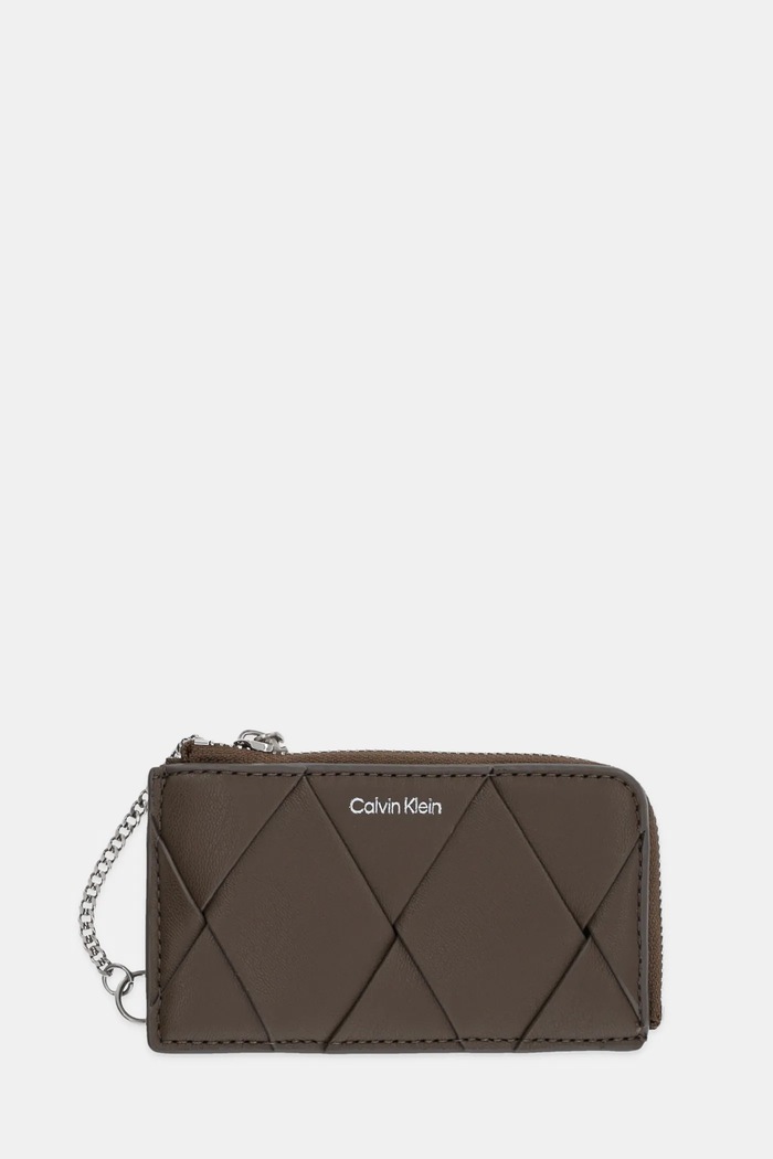 Denarnica Calvin Klein Imitacija zrnatega usnja rjava K60K612954