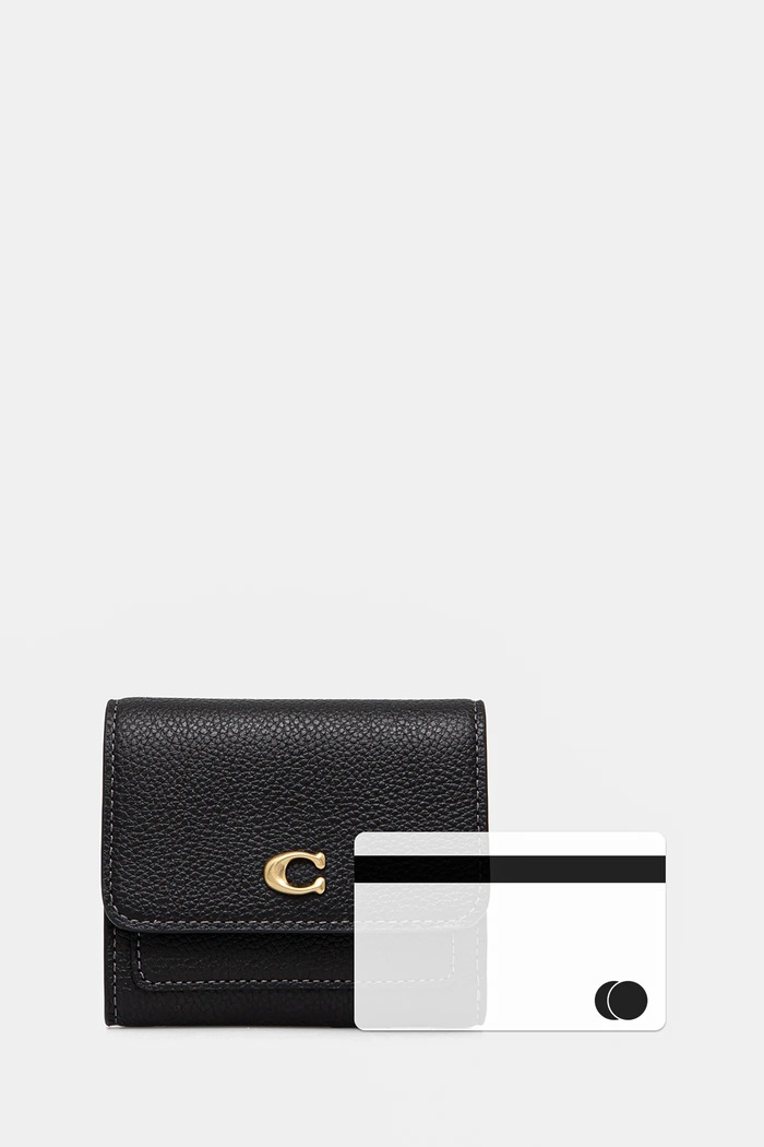 Кожен портфейл Coach CAO13 черен