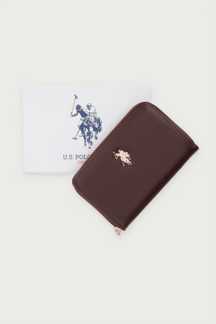 Portfel z imitacji skóry Jones U.S. Polo Assn. brązowy WEUJE8659WVP