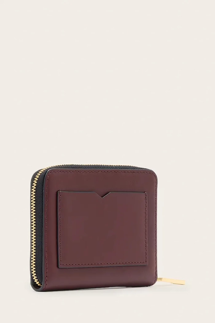 AllSaints Portfel damski skórzany LENA HEX W130XC bordowy AW25