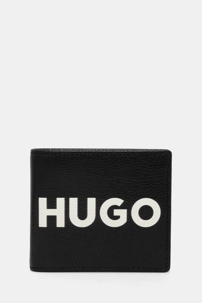 Kožená peněženka HUGO přírodní kůže černá 50536039