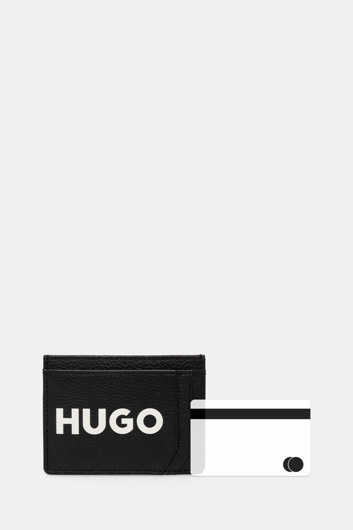 HUGO bőr kártya tok fekete 50536071