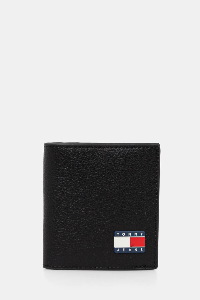 Peněženka Tommy Jeans přírodní kůže černá AM0AM13372