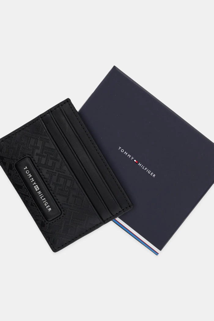 Kožni etui za kartice Tommy Hilfiger crna AM0AM13026
