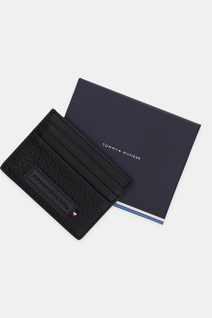 Kožni etui za kartice Tommy Hilfiger crna AM0AM13030