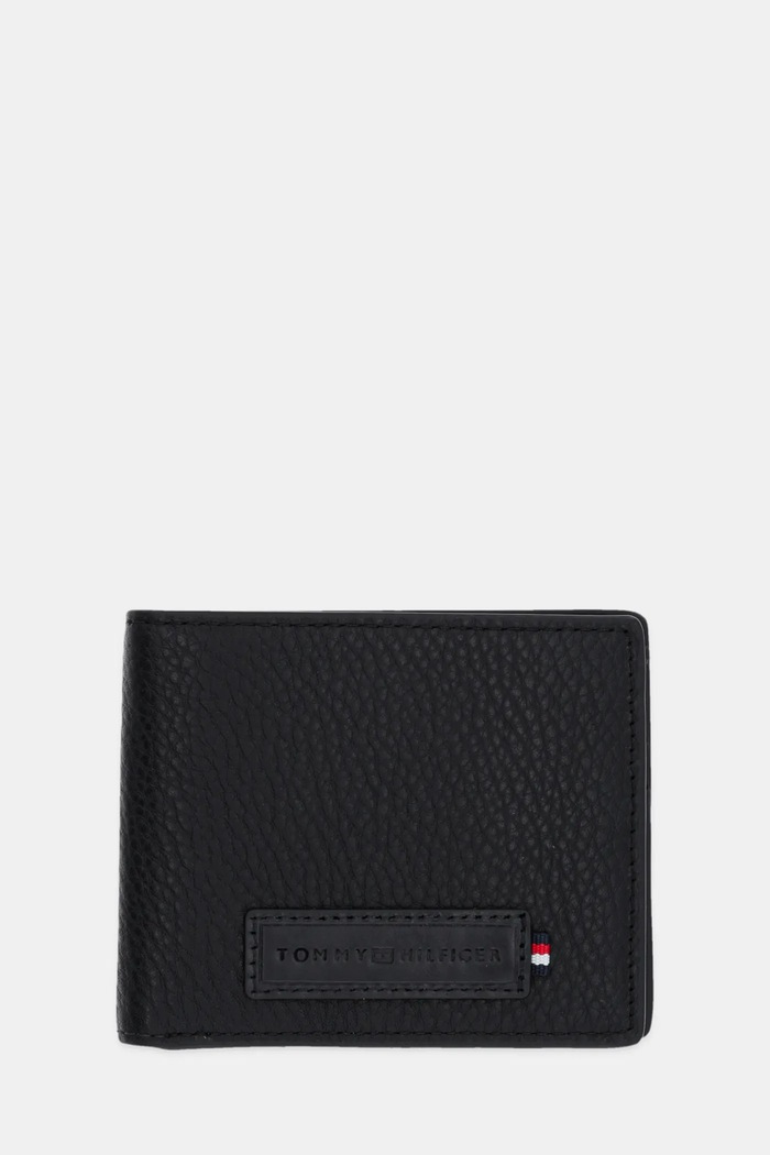 Kožni novčanik Tommy Hilfiger bez uzorka crna AM0AM13031