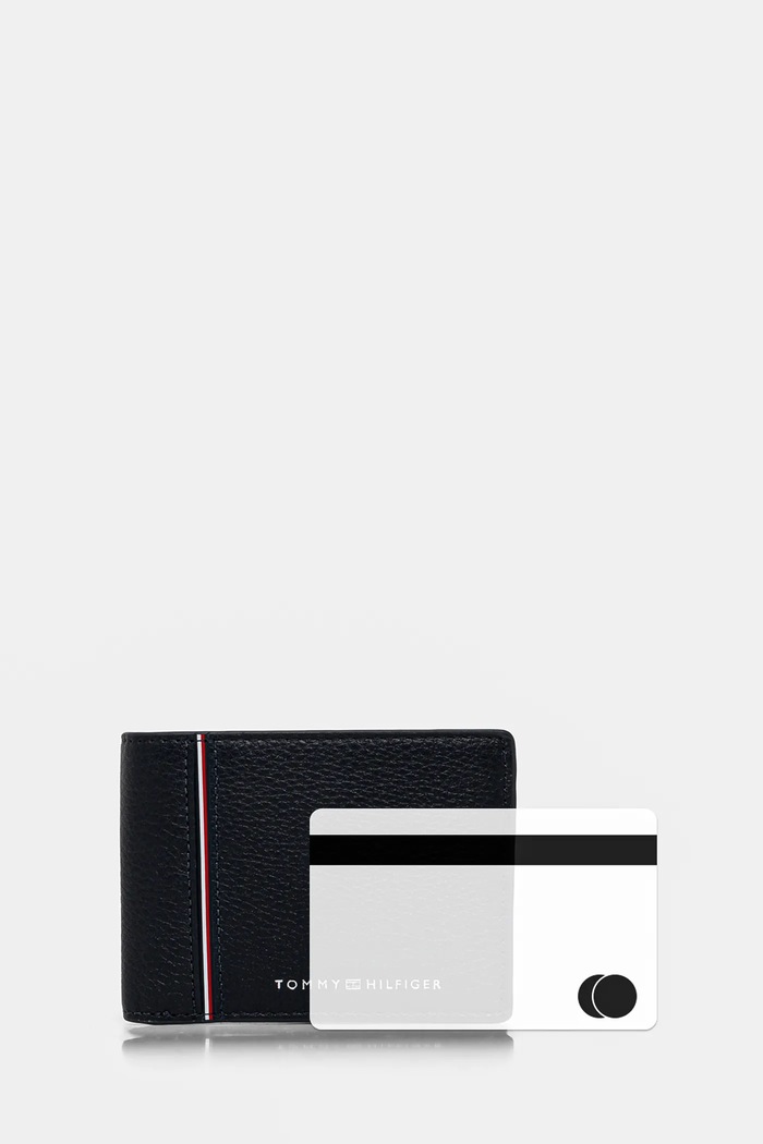 Kožená peněženka Tommy Hilfiger AM0AM13042 námořnická modř