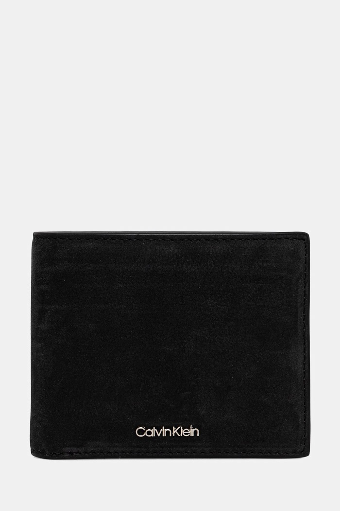 Кожен портфейл Calvin Klein велур черен K50K512793