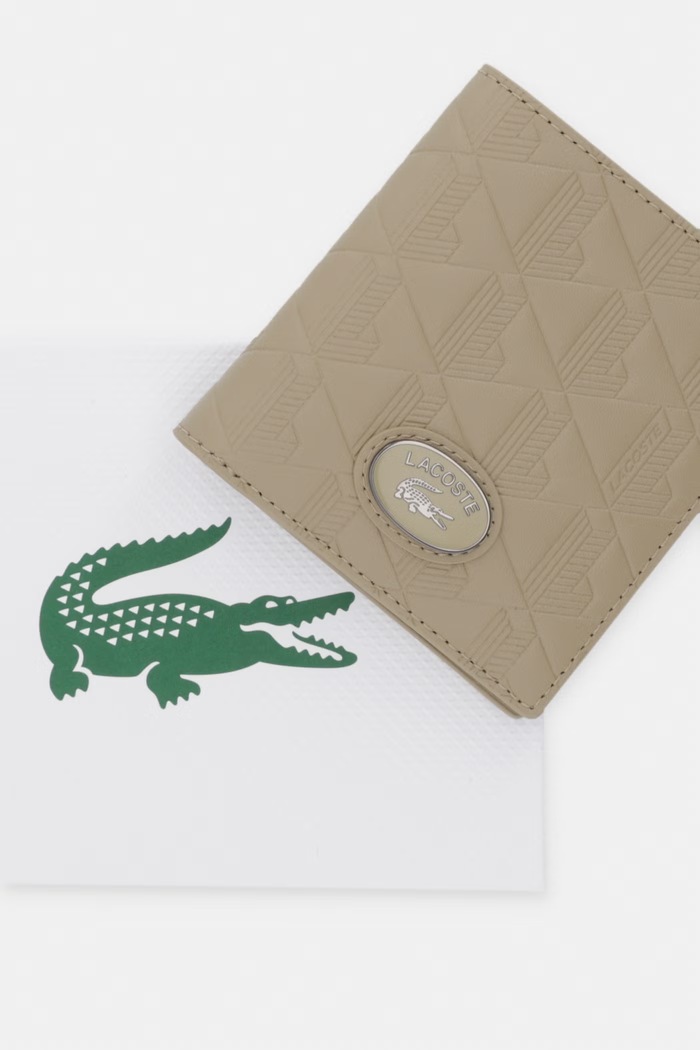 Lacoste portfel męski skórzany NH4575MR beżowy