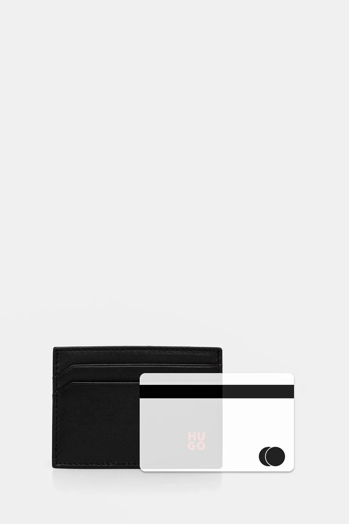 Doplnky Kožené puzdro na karty HUGO Tibby_N_S Cardcase 50546145 čierna