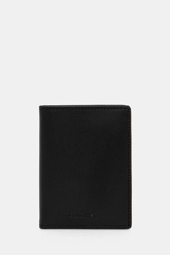 Δερμάτινο πορτοφόλι Calvin Klein λείο δέρμα μαύρο K50K512846
