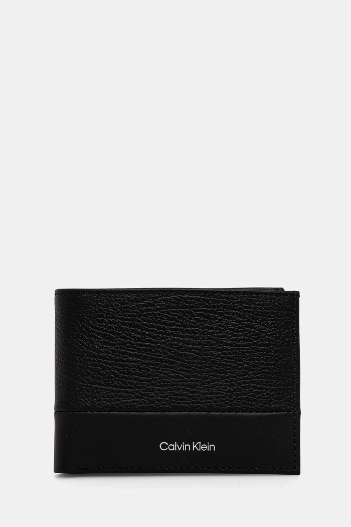 Kožená peněženka Calvin Klein přírodní kůže černá K50K512858