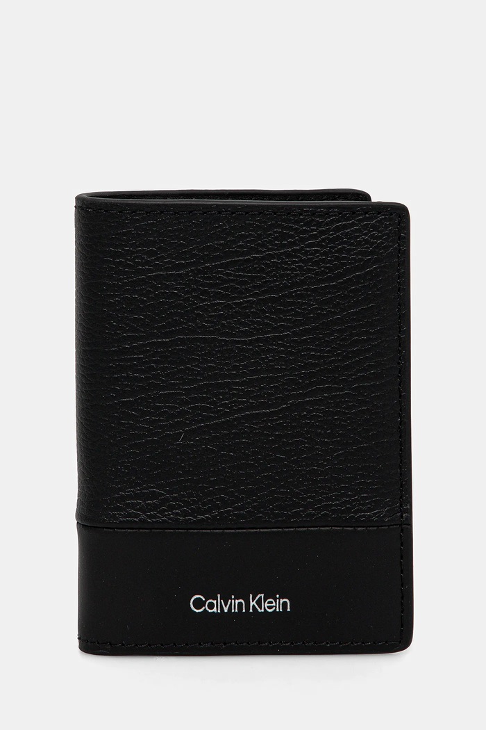 Δερμάτινο πορτοφόλι Calvin Klein λείο δέρμα μαύρο K50K512921