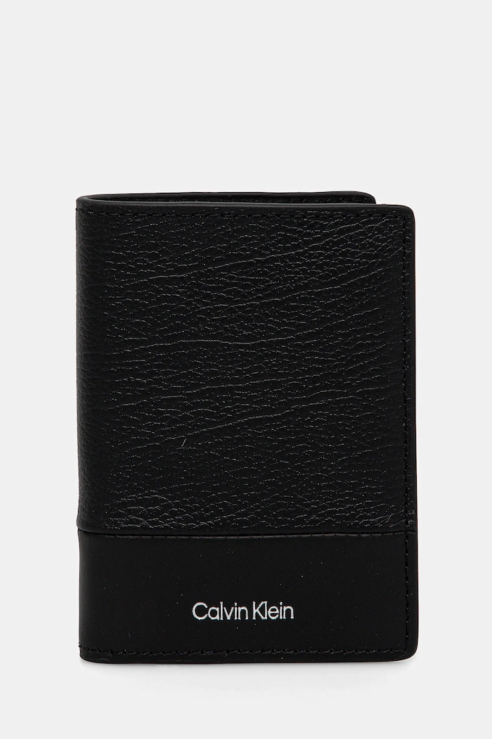 Δερμάτινο πορτοφόλι Calvin Klein λείο δέρμα μαύρο K50K512921