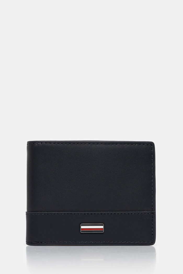 Tommy Hilfiger portfel skórzany skóra licowa granatowy AM0AM13244