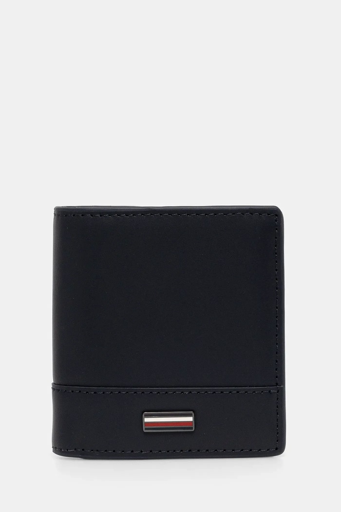 Kožená peněženka Tommy Hilfiger přírodní kůže námořnická modř AM0AM13247
