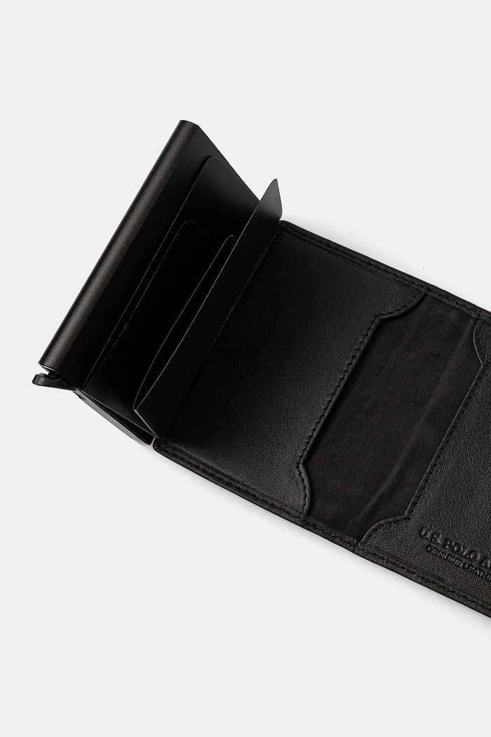 U.S. Polo Assn. etui na karty skórzane Utah WEUUA2617MHA czarny SS25