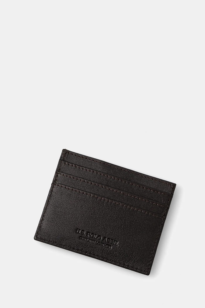 U.S. Polo Assn. etui na karty skórzane Utah WEUUA2616MHA brązowy SS25
