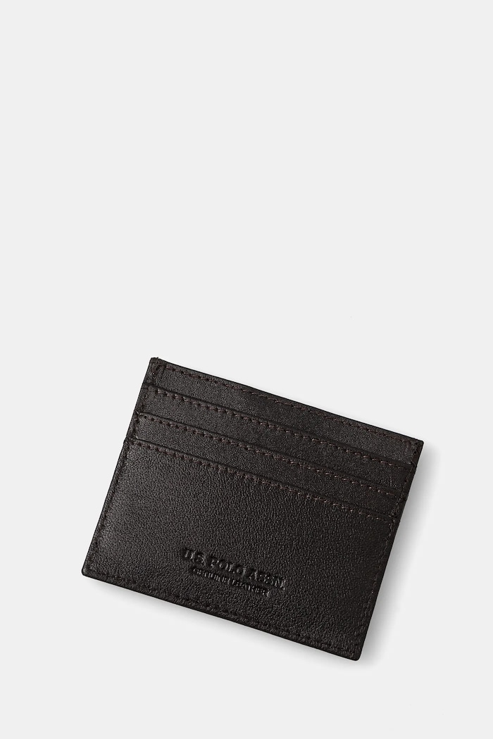 U.S. Polo Assn. etui na karty skórzane Utah WEUUA2616MHA brązowy SS25