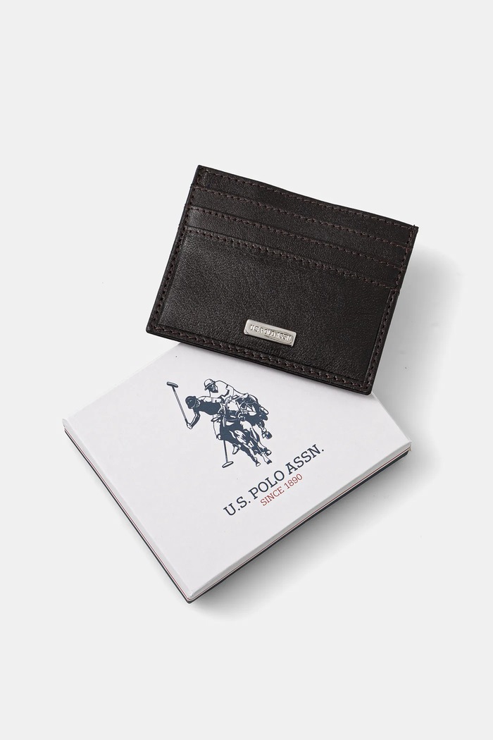 Akcesoria U.S. Polo Assn. etui na karty skórzane Utah WEUUA2616MHA brązowy