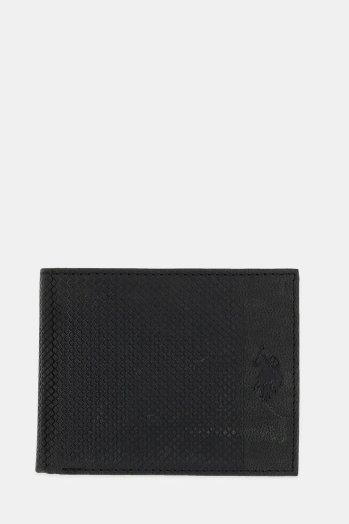Δερμάτινο πορτοφόλι U.S. Polo Assn. Hamilton λείο δέρμα μαύρο WEUHT2605MHA