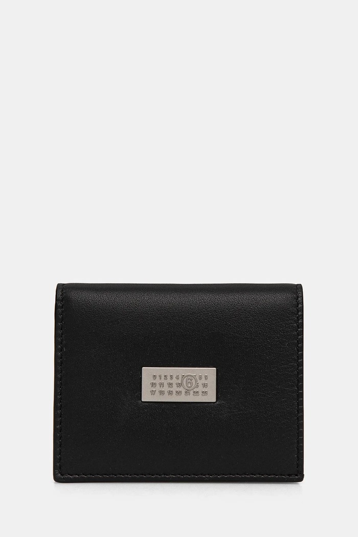 Kožená peněženka MM6 Maison Margiela přírodní kůže černá SA5UI0015.P7258