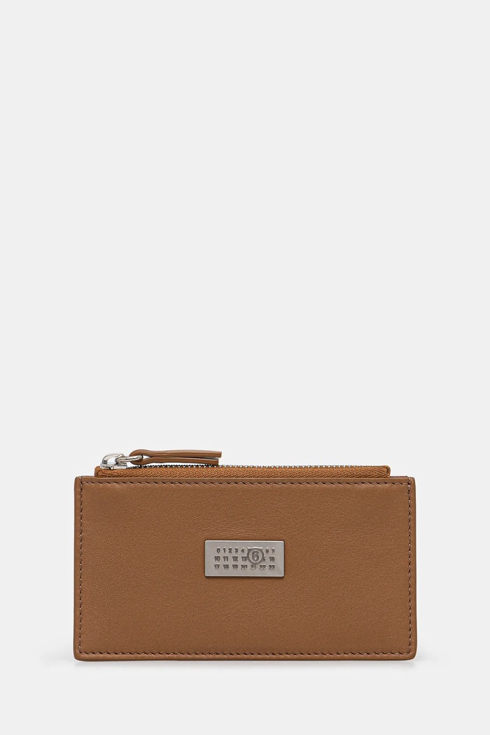 Δερμάτινο πορτοφόλι MM6 Maison Margiela λείο δέρμα καφέ SA5UI0016.P7258