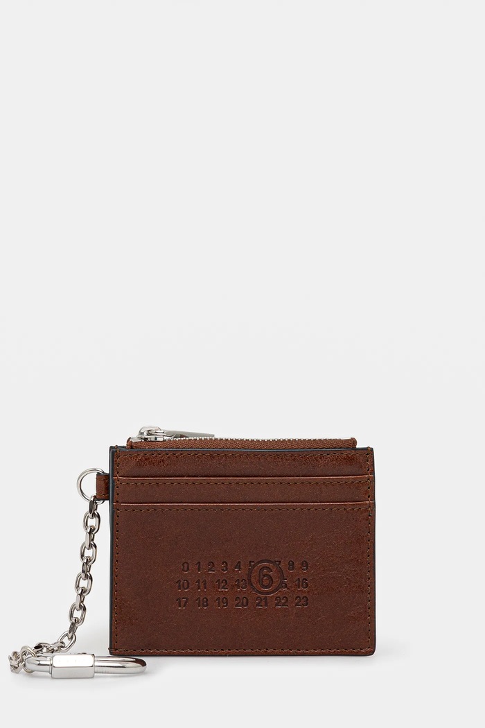 Δερμάτινο πορτοφόλι MM6 Maison Margiela λείο δέρμα καφέ SA5UI0021.P7253