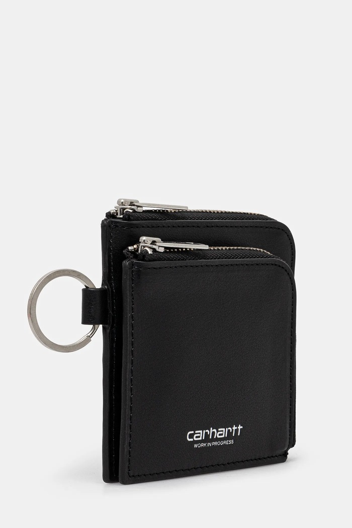 Кожен портфейл Carhartt WIP Double Vegas Zip Wallet I033802.0M4XX черен SS25