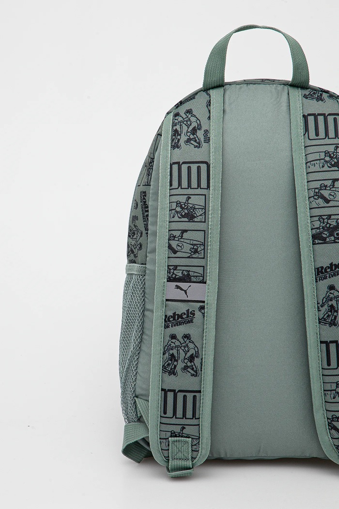 Băieți Puma ghiozdan copii PHASE AOP Small Backpack 091324 verde