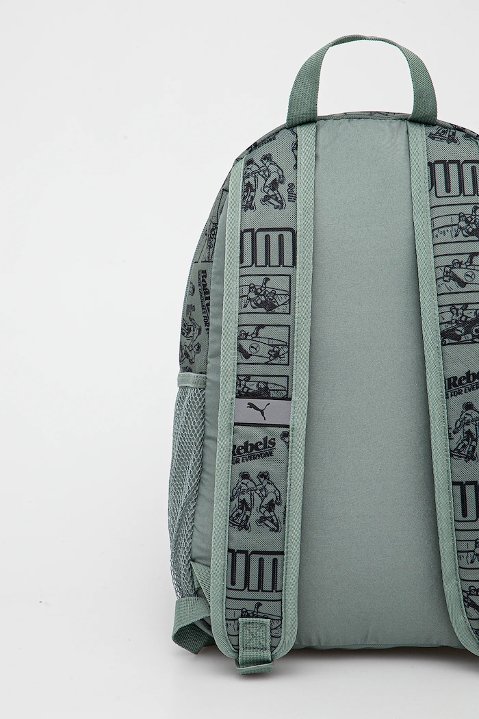 Băieți Puma ghiozdan copii PHASE AOP Small Backpack 091324 verde