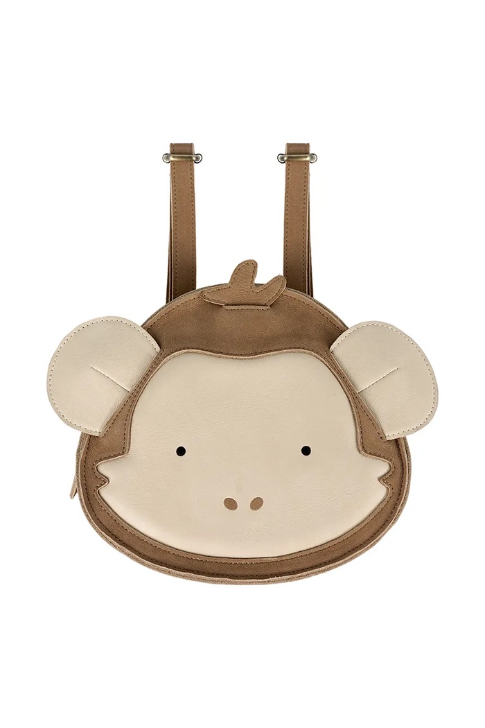 Donsje rucsac din piele pentru copii Kapi Special Backpack Monkey 5005221 maro SS25