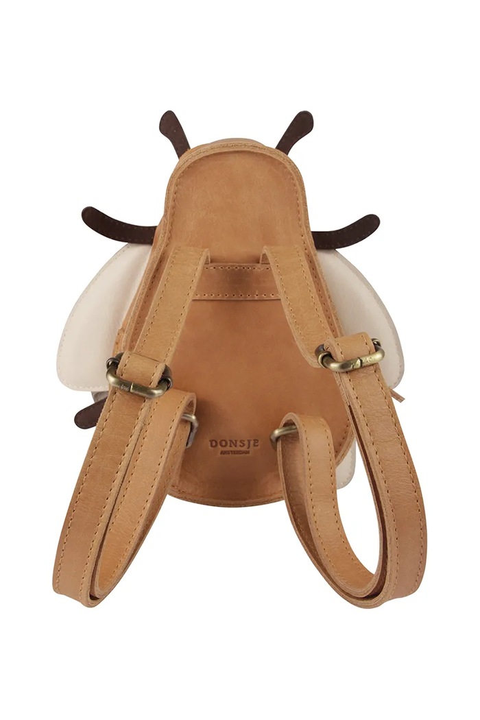 Băieți Donsje rucsac din piele pentru copii Mur Backpack Bee 5417401 maro
