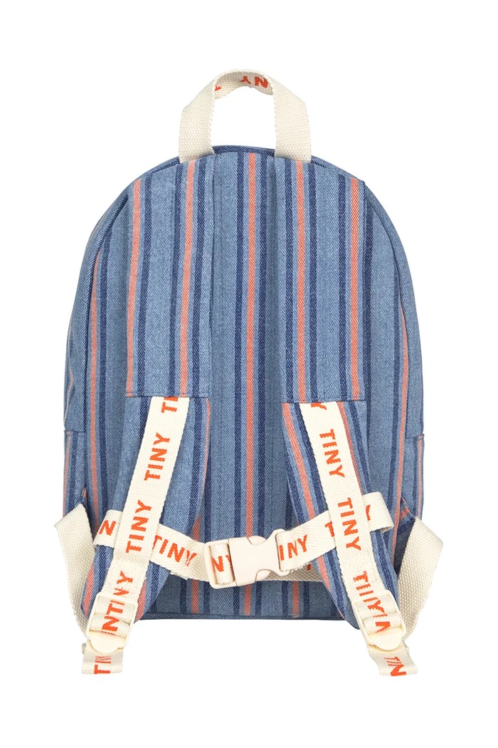 Tinycottons ghiozdan copii STRIPES DENIM BACKPACK SS25.398 albastru SS25