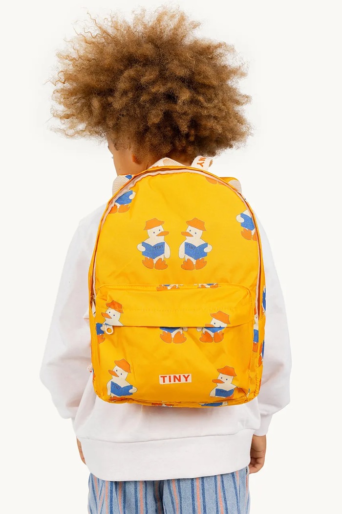 Tinycottons ghiozdan copii READERS BACKPACK cu modele galben SS25.404