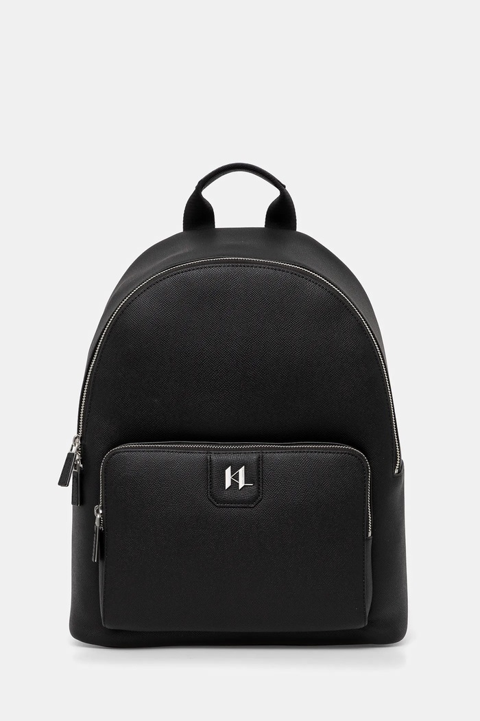 Σακίδιο πλάτης Karl Lagerfeld K/MONOGRAM λείο δέρμα μαύρο A1M30096