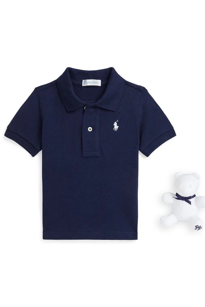 Παιδικό πουκάμισο πόλο Polo Ralph Lauren βαμβάκι σκούρο μπλε 320940294001