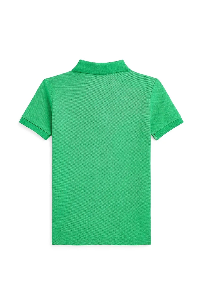 Детска памучна тениска с яка Polo Ralph Lauren 322703632183 зелен SS25