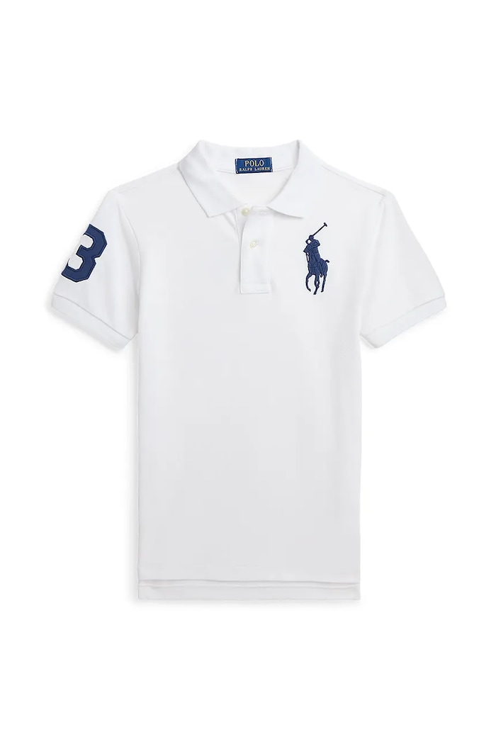 Детска памучна тениска с яка Polo Ralph Lauren памук бял 323708861112