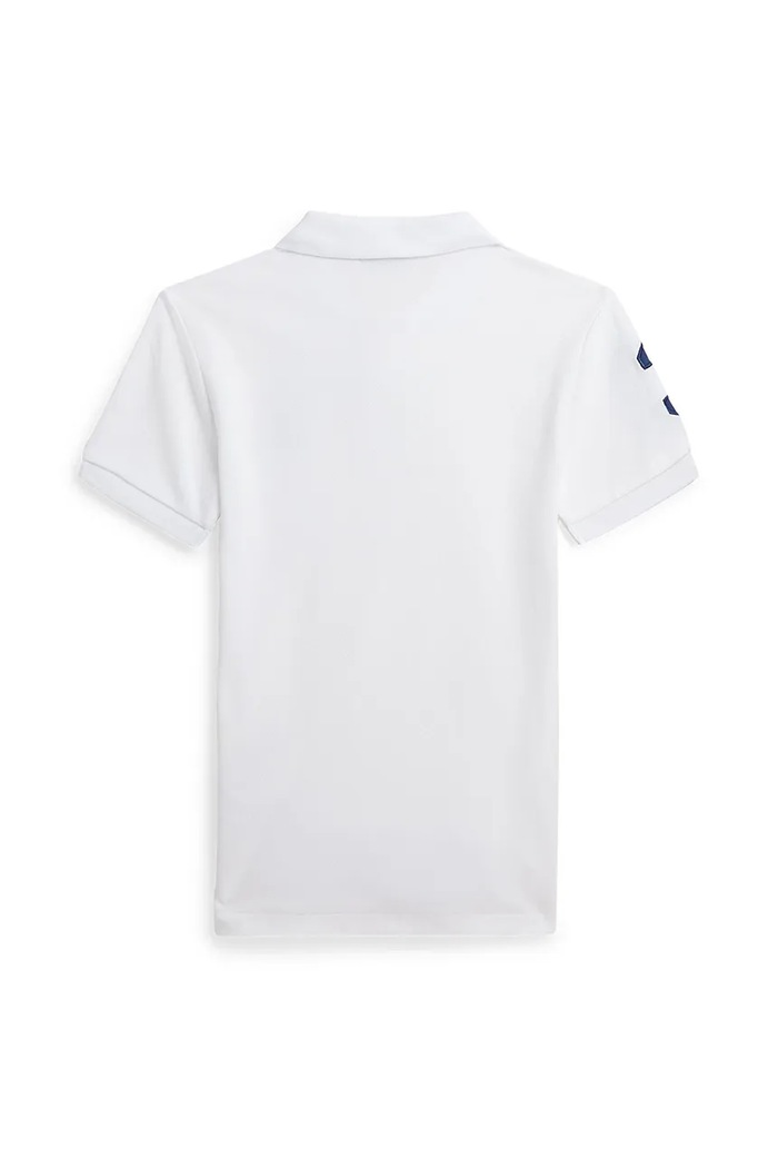Детска памучна тениска с яка Polo Ralph Lauren 323708861112 бял SS25