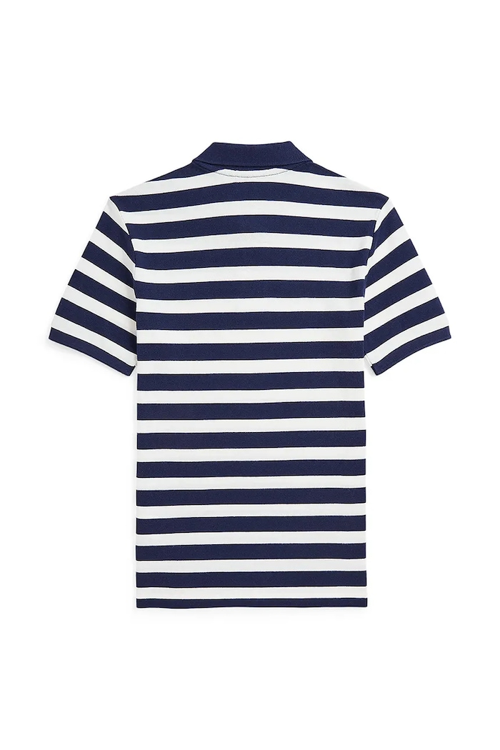 Детска памучна тениска с яка Polo Ralph Lauren 323958166001 тъмносин SS25