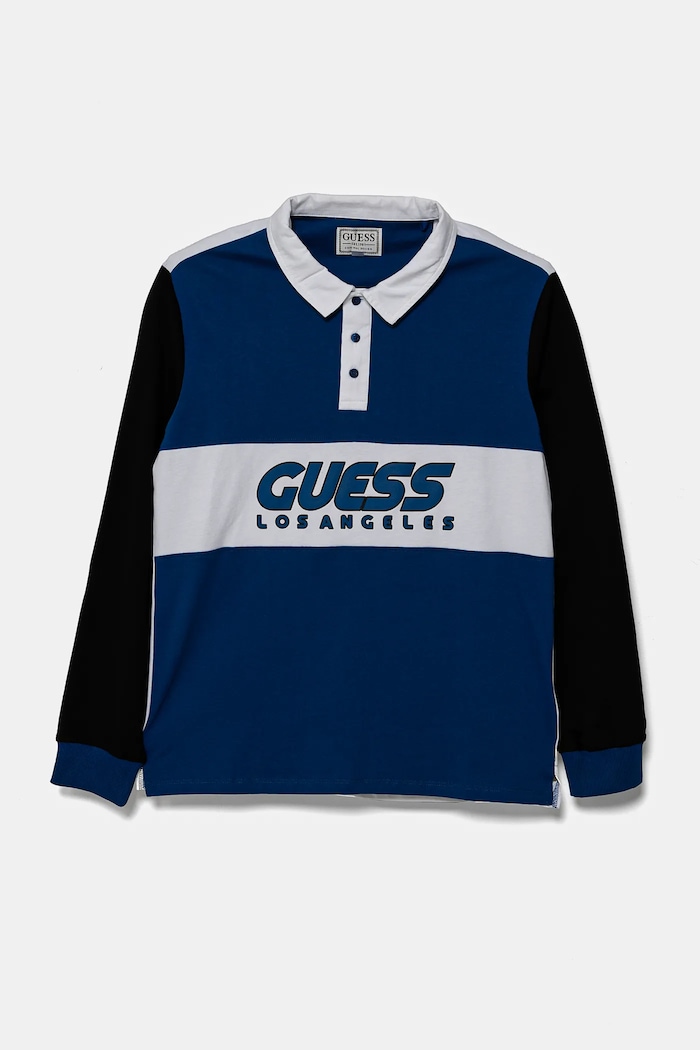 Παιδικό βαμβακερό μακρυμάνικο Guess βαμβάκι μπλε L5RP00.KCNQ4.PPYA