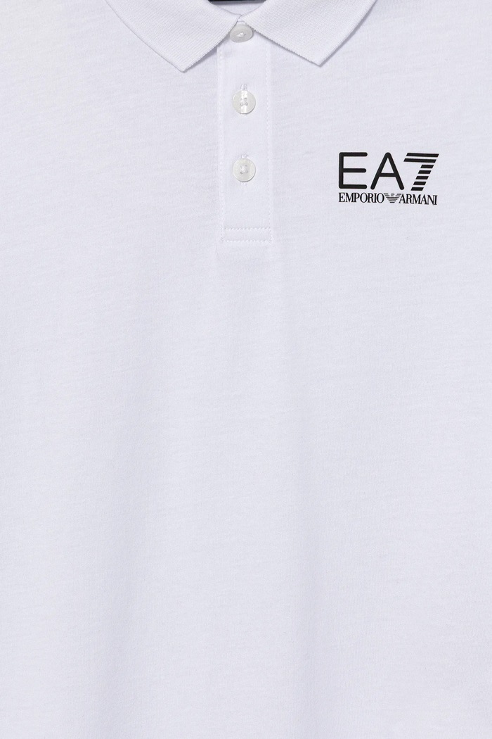Мальчик EA7 Emporio Armani поло для детей из хлопка 7B000022.AF10378 белый
