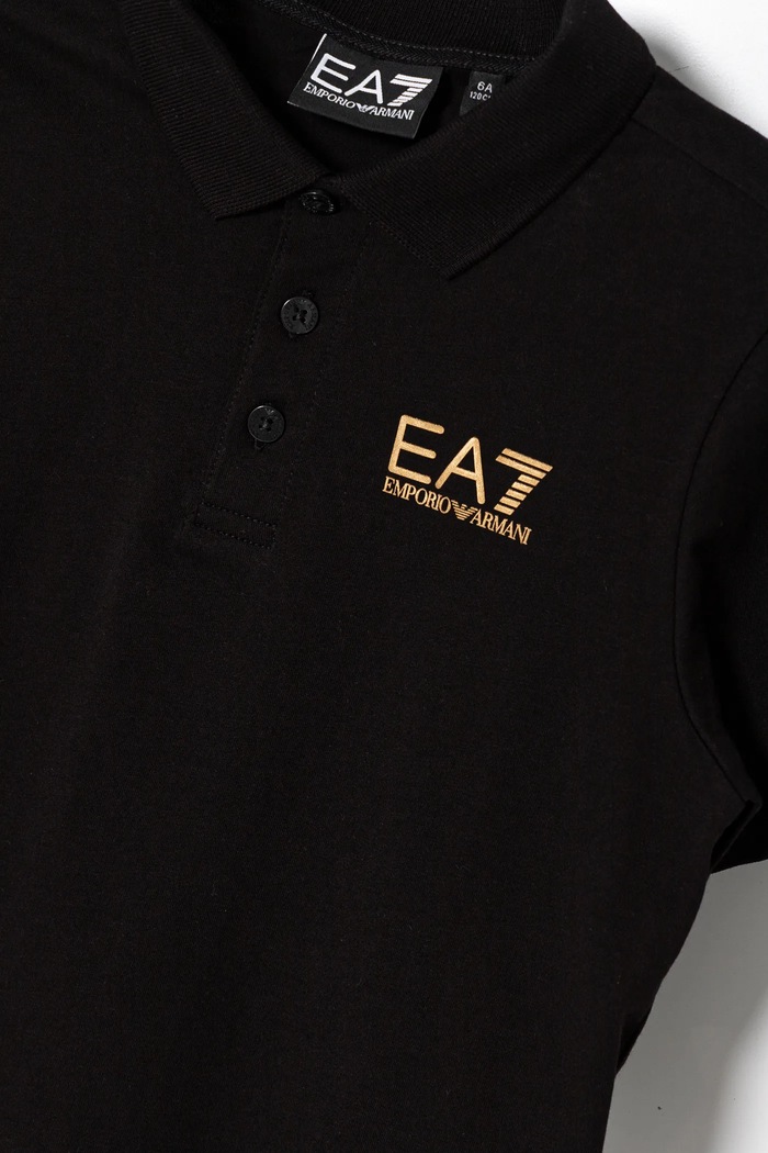 Băieți EA7 Emporio Armani polo pentru copii din bumbac 7B000022.AF10378 negru