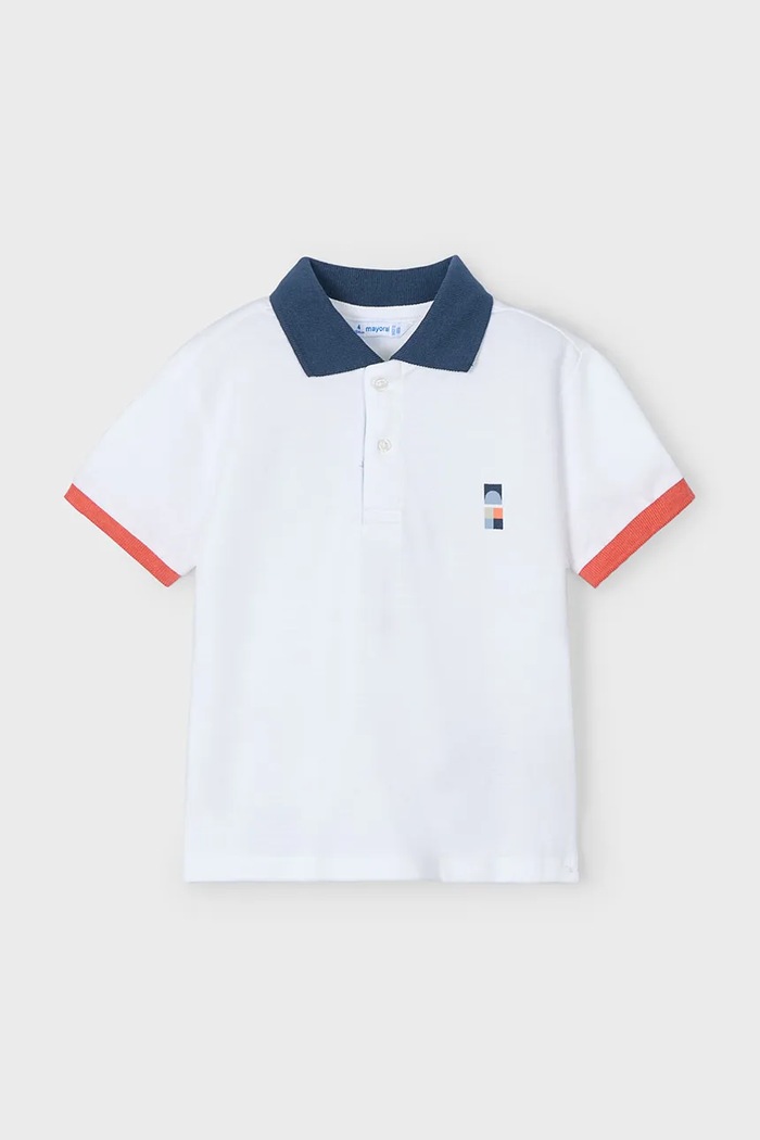 Dětská bavlněná polokošile Mayoral 3106.5D.Mini.PPYA oranžová SS25