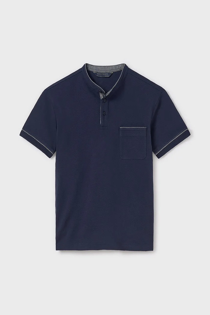 Mayoral polo bawełniane dziecięce 6131.7C.Junior.PPYA granatowy SS25